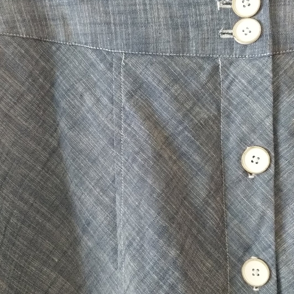 Chambray Midi Skirt with Buttons - Picture 2 of 6